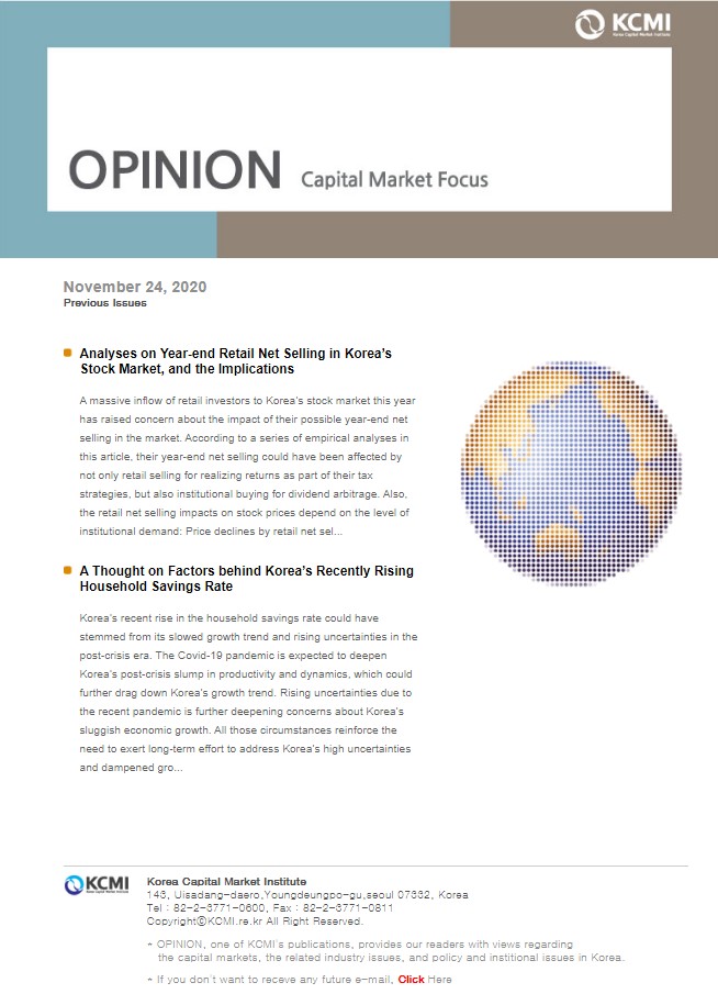 Analyses on Year-end Retail Net Selling in Korea’s Stock Market, and the Implications