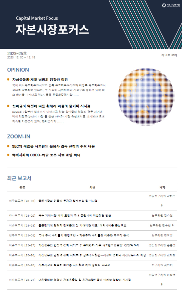 한미금리 역전에 따른 환헤지 비용의 증가와 시사점