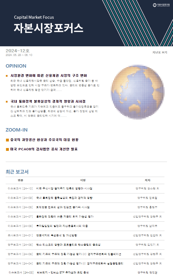 시장환경 변화에 따른 신용채권시장의 구조 변화