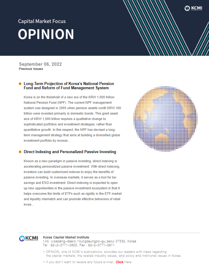 Long-Term Projection of Korea’s National Pension Fund and Reform of Fund Management System